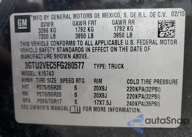 3GTU2VEC5FG280577: 82252774