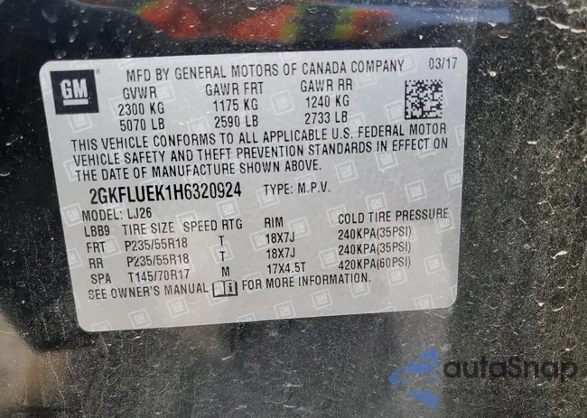 2GKFLUEK1H6320924: 78435844