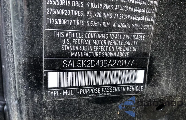SALSK2D43BA270177: 82475014