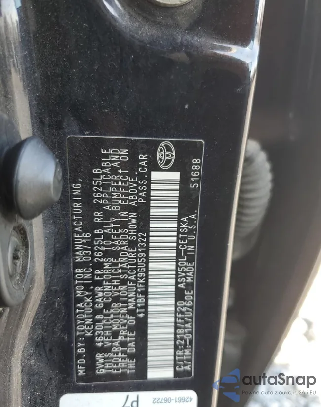 4T1BF1FK9GU591322: 93630705