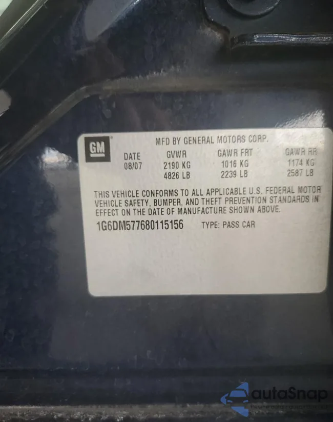 1G6DM577680115156: 91317735