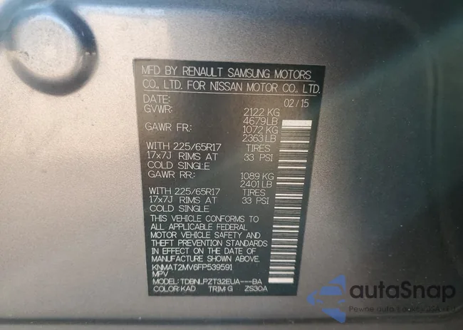 KNMAT2MV6FP539591: 92427635