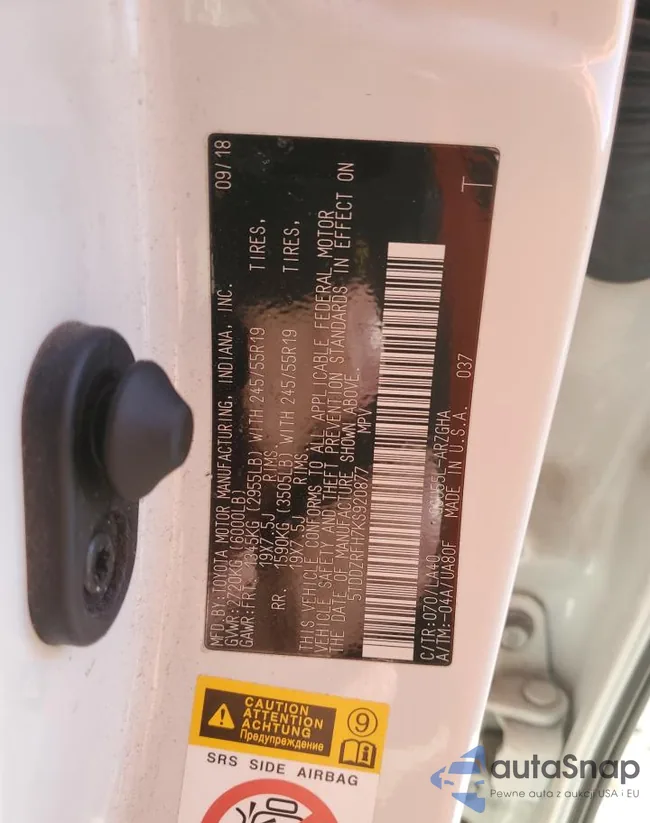 5TDDZRFH7KS920877: 91365965