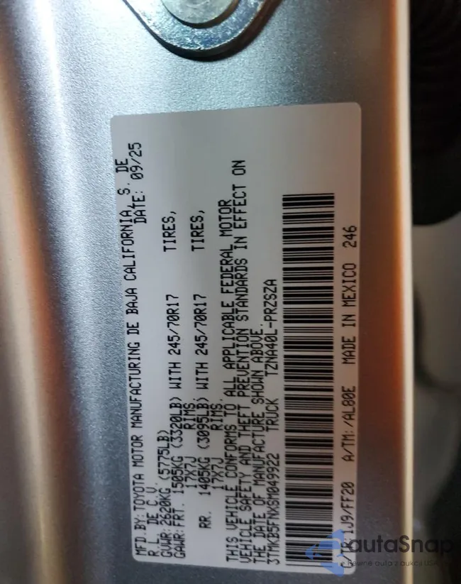 3TMKB5FNXSM049922: 91884105