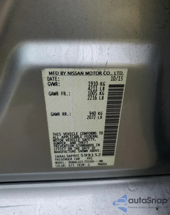 1N4AL3AP4FC599152: 93195105