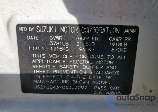 JS2YC5A37C6303297: 91703025