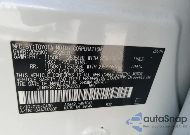 JTMYFREV3FD054730: 92083705