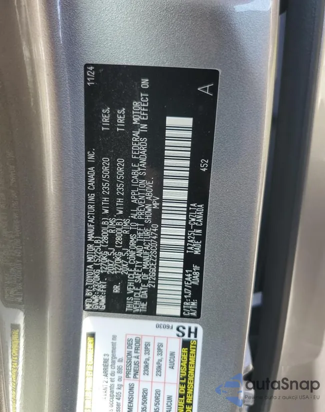 2T2GGCEZ2SC074740: 92082995