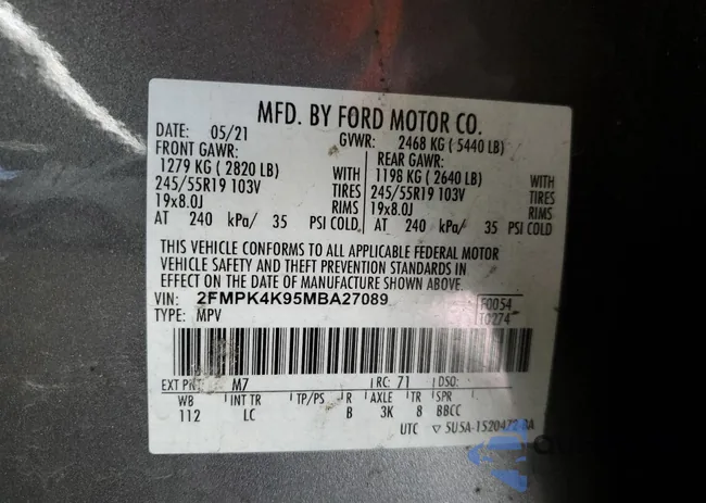 2FMPK4K95MBA27089: 93040155