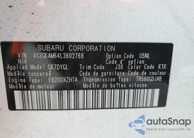 4S3GKAM64L3602769: 92019545