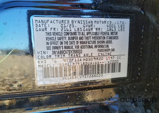 3N1AB8CV7SY288003: 94331025