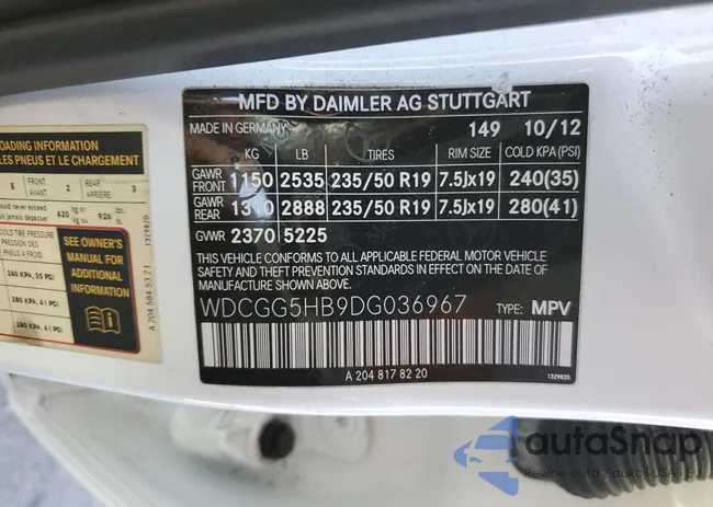 WDCGG5HB9DG036967: 89822565