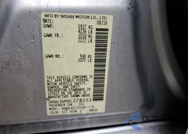 1N4AL3AP0GC278551: 93508915