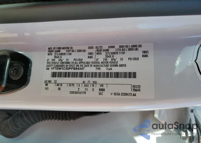 1FTEW1C50PFB84347: 91254745