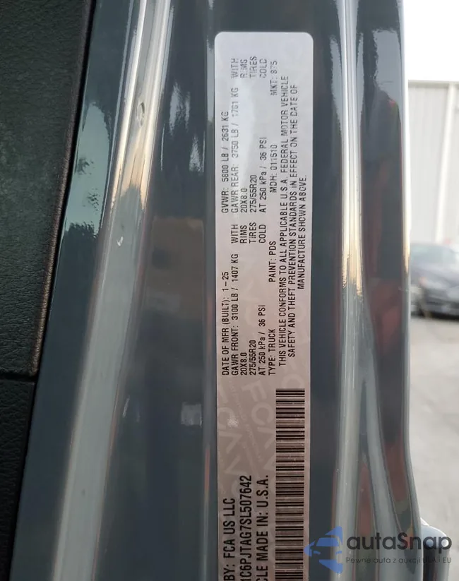 1C6PJTAG7SL507642: 91253285