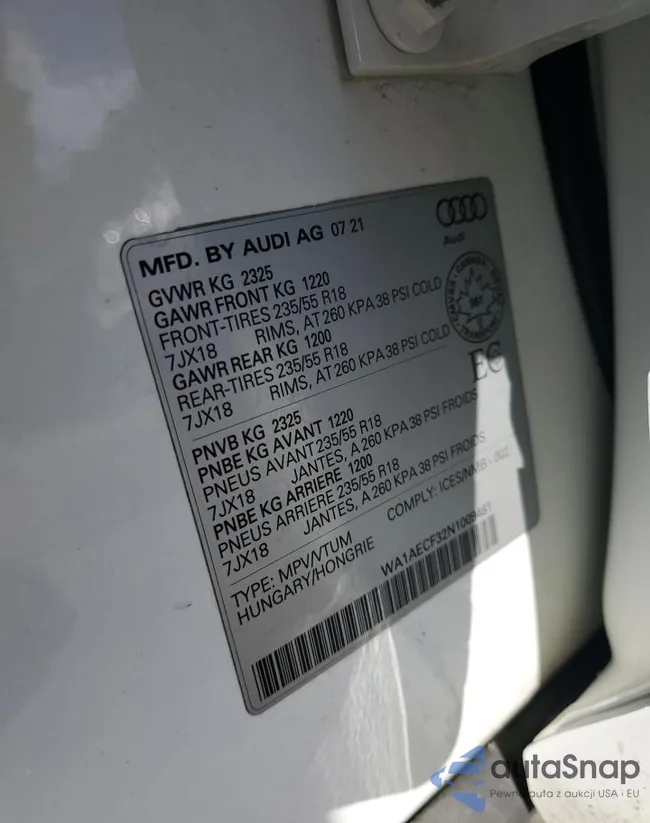 WA1AECF32N1009481: 92817385