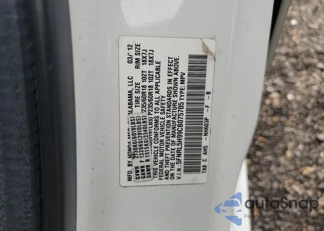 5FNRL5H99CB075705: 93627955