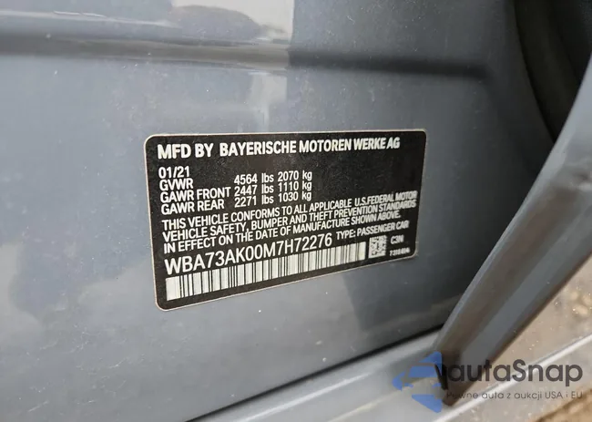 WBA73AK00M7H72276: 93328375