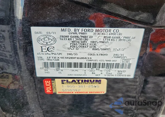 1FTEX1EM2BFB26833: 93510985