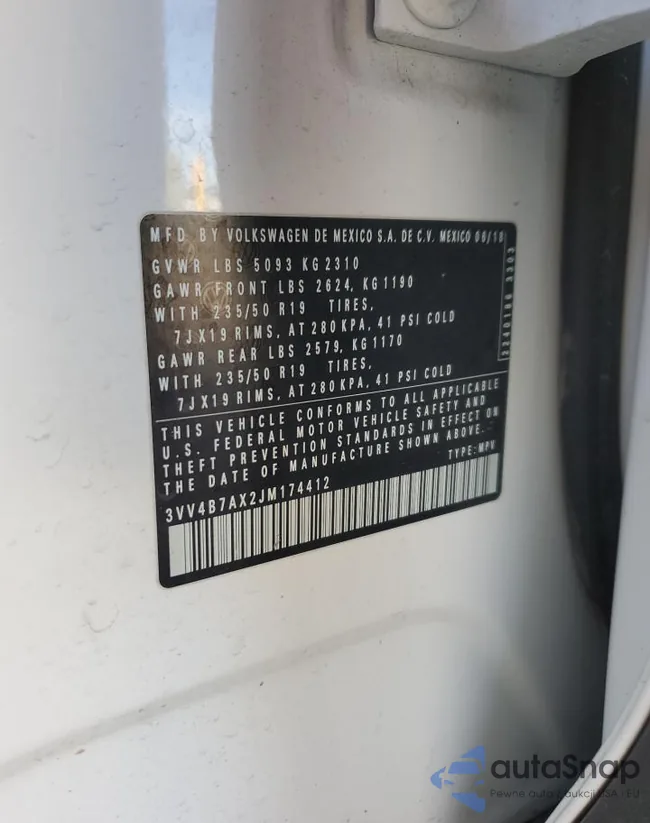 3VV4B7AX2JM174412: 91992145