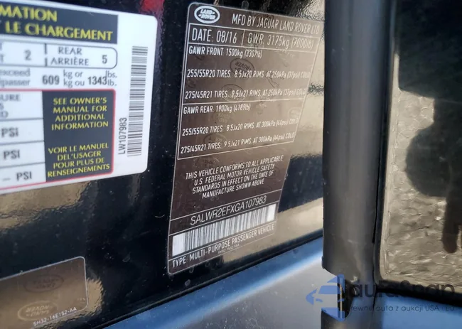 SALWR2EFXGA107983: 91237005