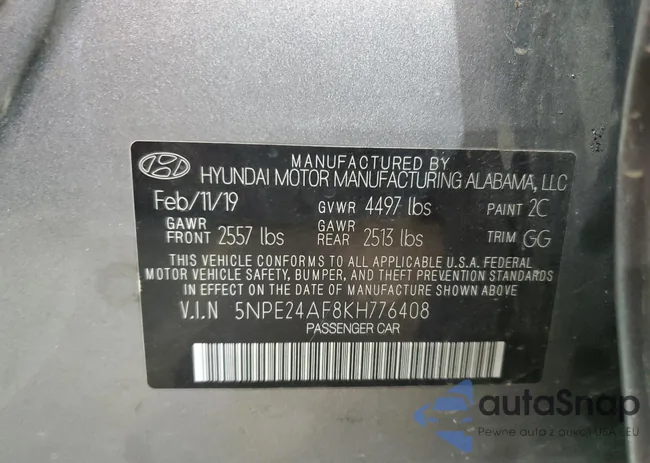 5NPE24AF8KH776408: 91607255