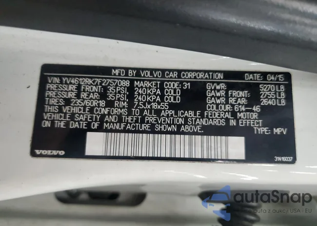 YV4612RK7F2757088: 91603735