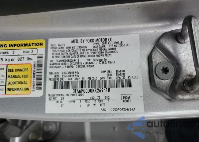 3FA6P0CD0KR269418: 91697185