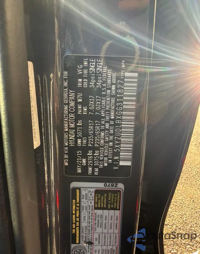 5XYZUDLBXGG311827: 91396825