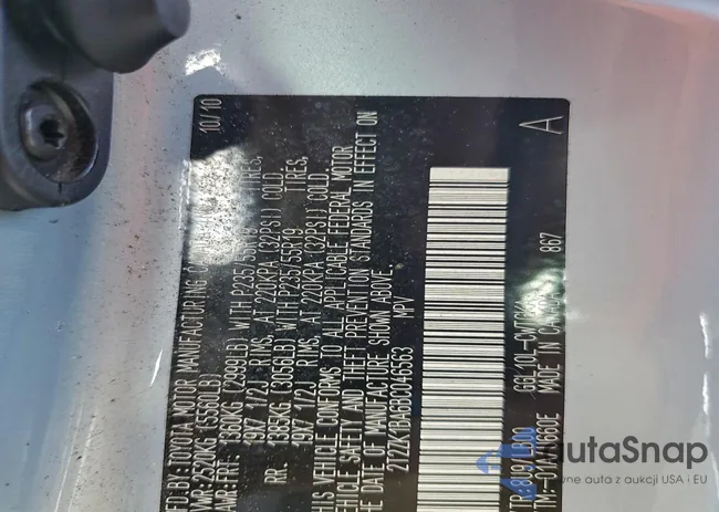 2T2ZK1BA6BC046563: 94117455