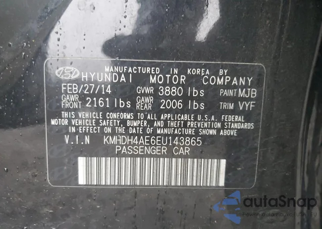 KMHDH4AE6EU143865: 91261935