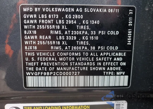 WVGFF9BP2CD000727: 92176615