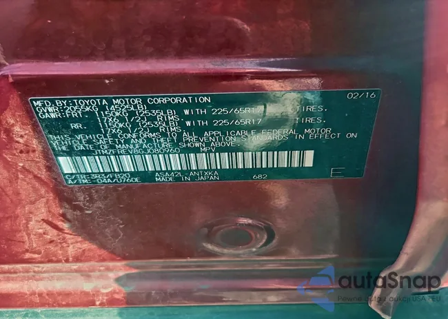 JTMZFREV8GJ080960: 91739815