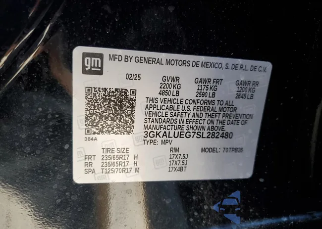 3GKALUEG7SL282480: 91362285