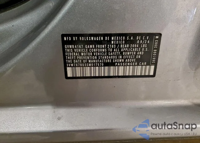 3VW7X7BU3SM017570: 94264565