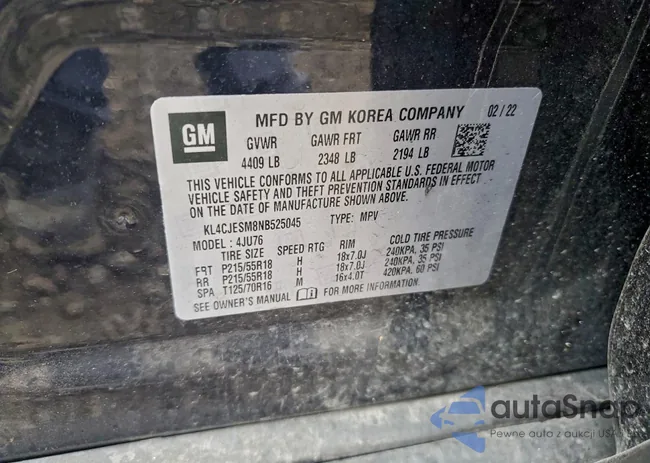 KL4CJESM8NB525045: 93493395