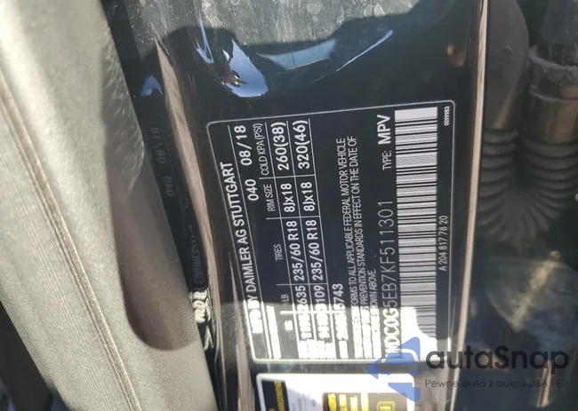 WDC0G5EB7KF511301: 91039675