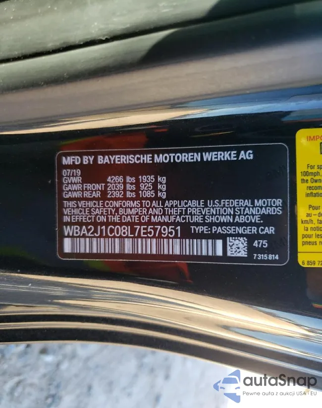 WBA2J1C08L7E57951: 92423295