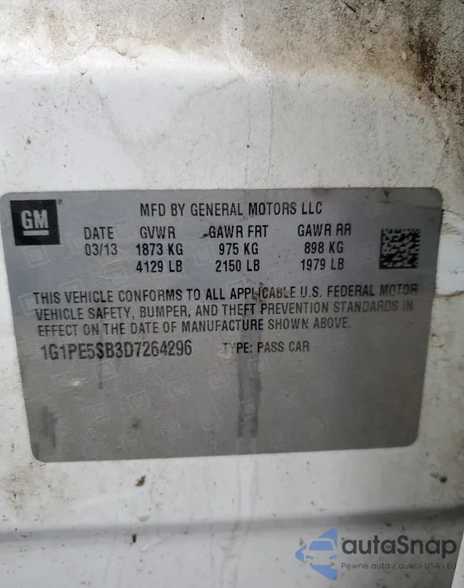 1G1PE5SB3D7264296: 91927345