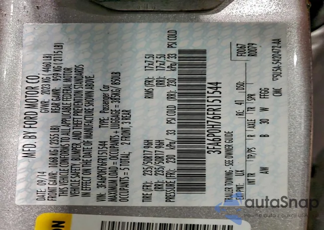 3FA6P0H76FR151544: 93115665