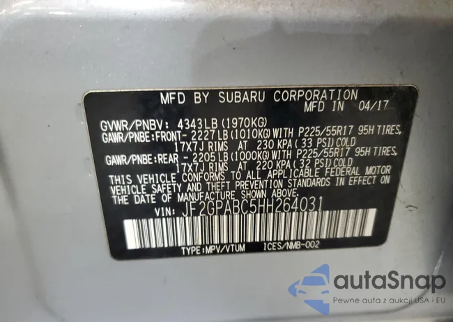 JF2GPABC5HH264031: 91607925