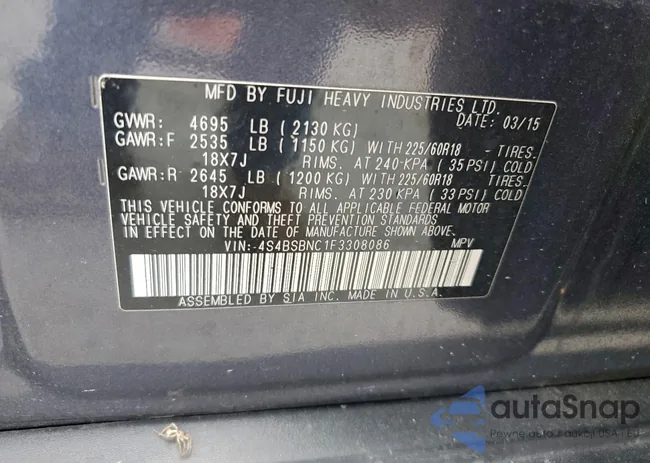 4S4BSBNC1F3308086: 94367885