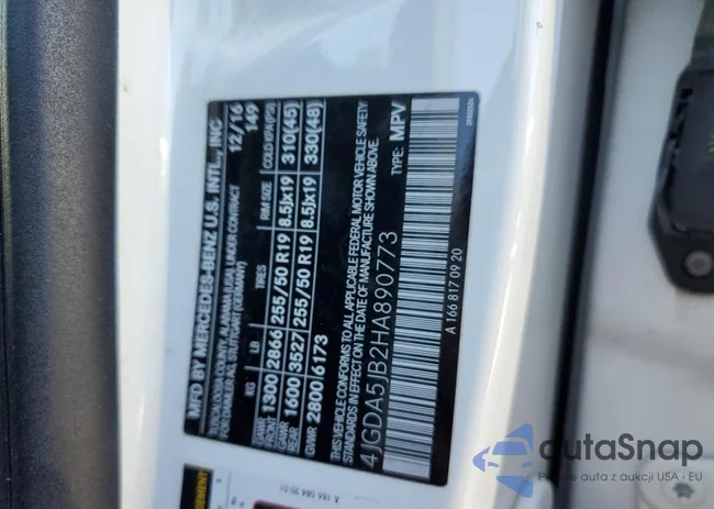 4JGDA5JB2HA890773: 91807535