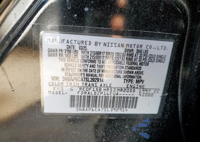 3N8AP6CA7SL392914: 92714405