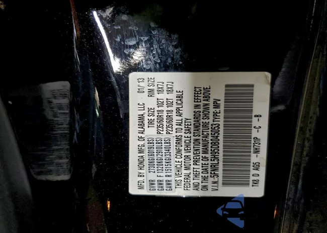 5FNRL5H95DB045053: 93626725