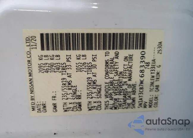 5N1AT3CB7MC683390: 93040925