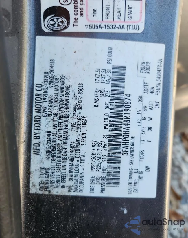 3FAHP0HA4BR190874: 92284115