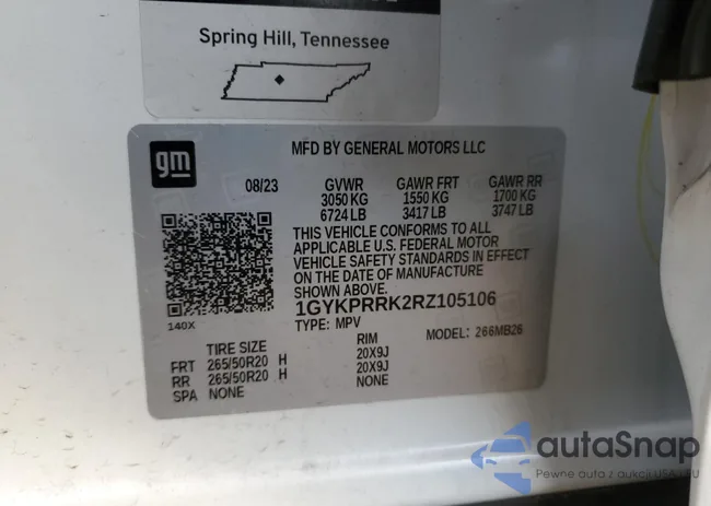 1GYKPRRK2RZ105106: 92466475