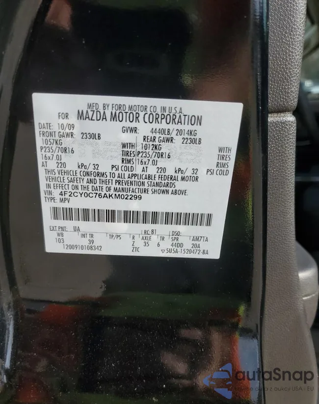 4F2CY0C76AKM02299: 91715025