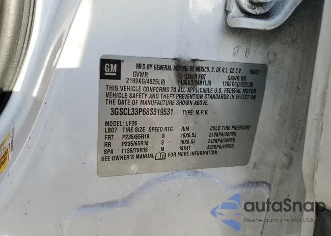 3GSCL33P68S519531: 91275545